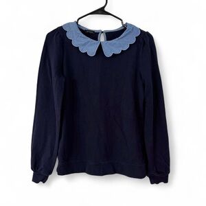 scallop collar pullover sweater / sweatshirt , Talbots , small